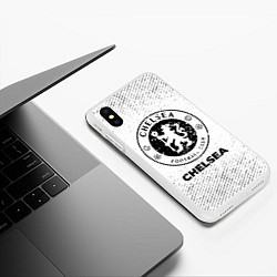 Чехол iPhone XS Max матовый Chelsea с потертостями на светлом фоне, цвет: 3D-белый — фото 2