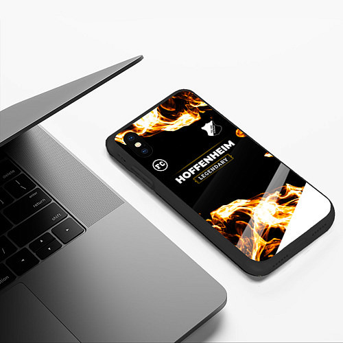 Чехол iPhone XS Max матовый Hoffenheim legendary sport fire / 3D-Черный – фото 3