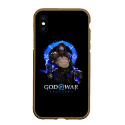 Чехол iPhone XS Max матовый Thor GoW Ragnarok, цвет: 3D-коричневый