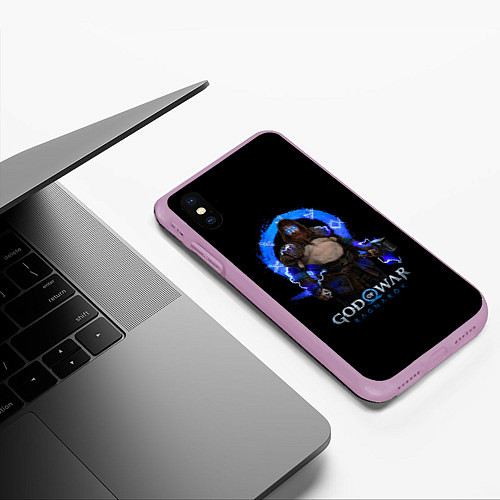 Чехол iPhone XS Max матовый Thor GoW Ragnarok / 3D-Сиреневый – фото 3