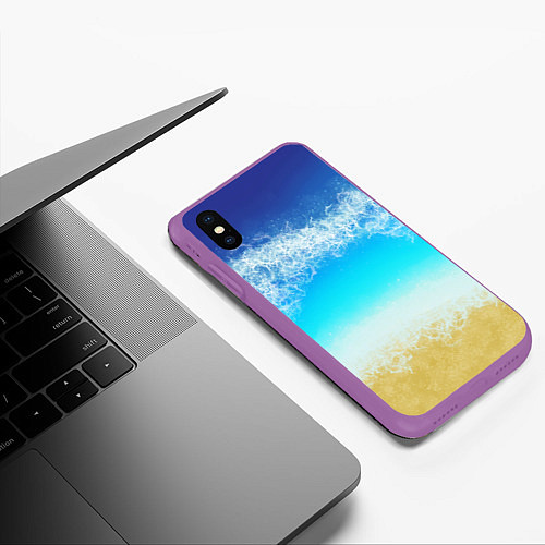 Чехол iPhone XS Max матовый Sea lagoon / 3D-Фиолетовый – фото 3