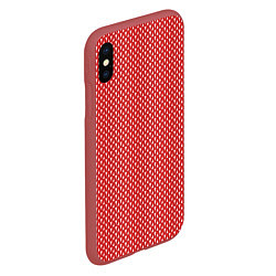 Чехол iPhone XS Max матовый Вязанное полотно - Красное, цвет: 3D-красный — фото 2