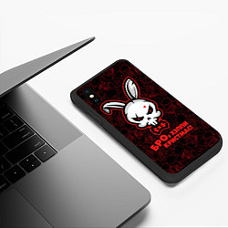 Чехол iPhone XS Max матовый Бро, хэппи кристмас, адский кролик, цвет: 3D-черный — фото 2