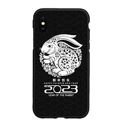 Чехол iPhone XS Max матовый Year of the rabbit, year of the rabbit, 2023, цвет: 3D-черный