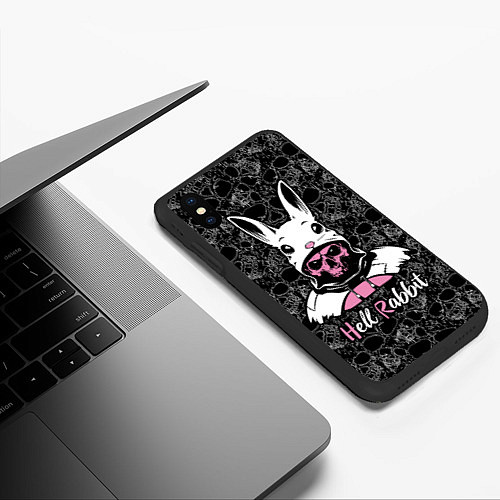 Чехол iPhone XS Max матовый Hell rabbit, year of the rabbit / 3D-Черный – фото 3