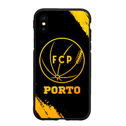 Чехол iPhone XS Max матовый Porto - gold gradient, цвет: 3D-черный