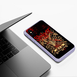 Чехол iPhone XS Max матовый Slipknot red black, цвет: 3D-светло-сиреневый — фото 2