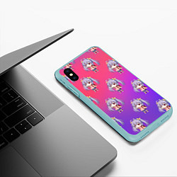 Чехол iPhone XS Max матовый Узор с Рэнгэ - Деревенская глубинка, цвет: 3D-мятный — фото 2