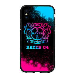 Чехол iPhone XS Max матовый Bayer 04 - neon gradient, цвет: 3D-черный