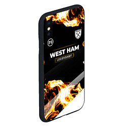 Чехол iPhone XS Max матовый West Ham legendary sport fire, цвет: 3D-черный — фото 2