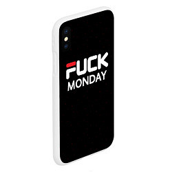 Чехол iPhone XS Max матовый Fuck monday - antibrand, fila, цвет: 3D-белый — фото 2