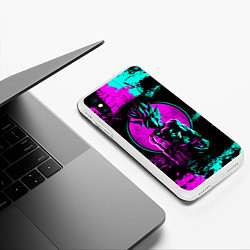 Чехол iPhone XS Max матовый Неоновый гоку блэк, цвет: 3D-белый — фото 2