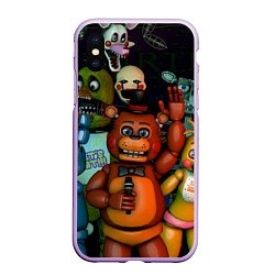 Чехол iPhone XS Max матовый Five Nights at Frеddys, цвет: 3D-сиреневый