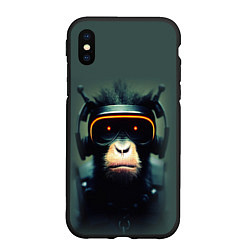 Чехол iPhone XS Max матовый Кибер-обезьяна, цвет: 3D-черный