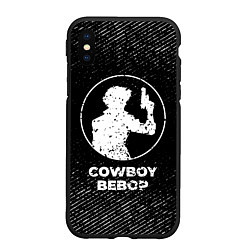 Чехол iPhone XS Max матовый Cowboy Bebop с потертостями на темном фоне, цвет: 3D-черный