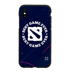 Чехол iPhone XS Max матовый Символ Dota и надпись best game ever, цвет: 3D-черный