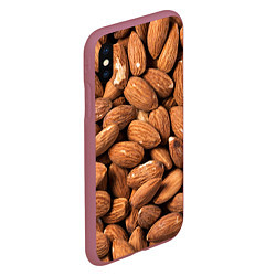 Чехол iPhone XS Max матовый Миндальные орешки, цвет: 3D-малиновый — фото 2