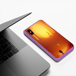 Чехол iPhone XS Max матовый Темная ведьма колдует в жутком лесу, цвет: 3D-фиолетовый — фото 2