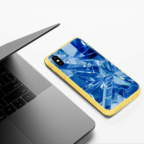 Чехол iPhone XS Max матовый Кристаллики / 3D-Желтый – фото 3