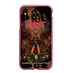 Чехол iPhone XS Max матовый Slipknot satan girl, цвет: 3D-малиновый