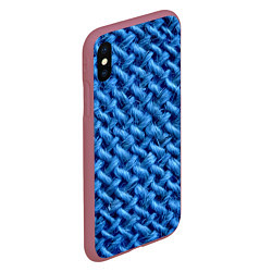 Чехол iPhone XS Max матовый Грубая вязка - Fashion 2099, цвет: 3D-малиновый — фото 2