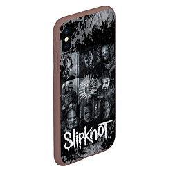 Чехол iPhone XS Max матовый Slipknot black & white style, цвет: 3D-коричневый — фото 2