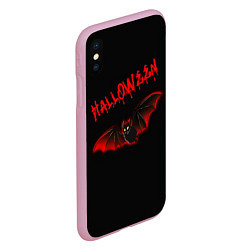Чехол iPhone XS Max матовый Halloween : летучая мышь, цвет: 3D-розовый — фото 2