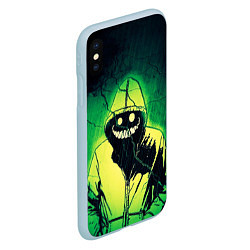 Чехол iPhone XS Max матовый Halloween - призрак в плаще, цвет: 3D-голубой — фото 2