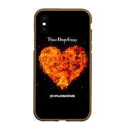 Чехол iPhone XS Max матовый Explosions - Three Days Grace, цвет: 3D-коричневый