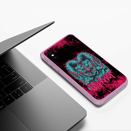 Чехол iPhone XS Max матовый Monster Slipknot / 3D-Сиреневый – фото 3