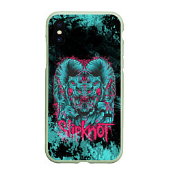 Чехол iPhone XS Max матовый Monster Slipknot, цвет: 3D-салатовый