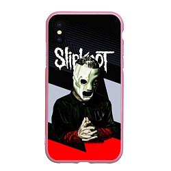 Чехол iPhone XS Max матовый Slipknot абстракция, цвет: 3D-розовый