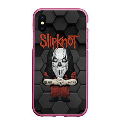 Чехол iPhone XS Max матовый Slipknot seven art, цвет: 3D-малиновый