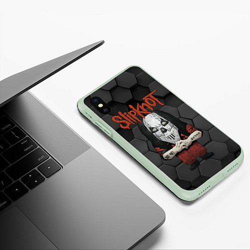 Чехол iPhone XS Max матовый Slipknot seven art / 3D-Салатовый – фото 3