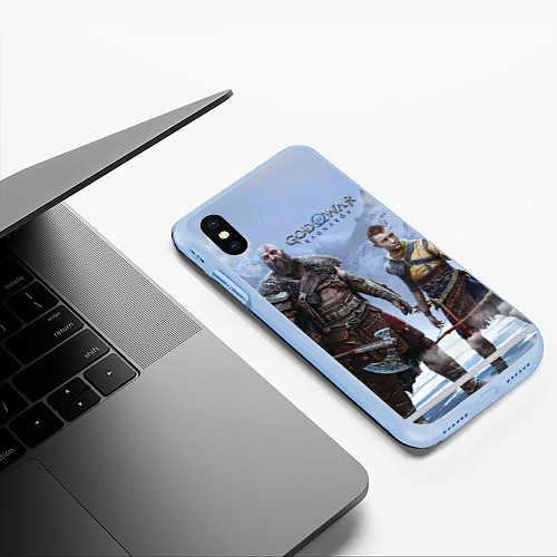 Чехол iPhone XS Max матовый God of war ragnarok-God of War: Рагнарёк / 3D-Голубой – фото 3