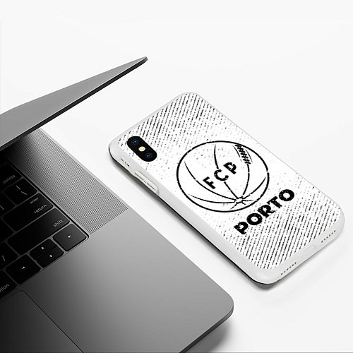 Чехол iPhone XS Max матовый Porto с потертостями на светлом фоне / 3D-Белый – фото 3