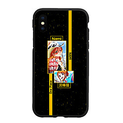 Чехол iPhone XS Max матовый One Piece Nami, цвет: 3D-черный