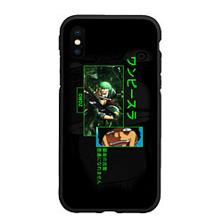 Чехол iPhone XS Max матовый One Piece: Zoro, цвет: 3D-черный