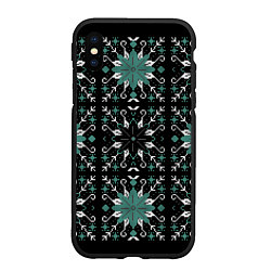 Чехол iPhone XS Max матовый Узор из мозаики, цвет: 3D-черный