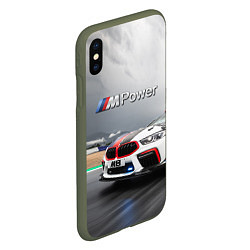 Чехол iPhone XS Max матовый BMW M8 Safety car, цвет: 3D-темно-зеленый — фото 2