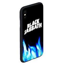 Чехол iPhone XS Max матовый Black Sabbath blue fire, цвет: 3D-черный — фото 2