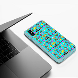 Чехол iPhone XS Max матовый Nostalgia for 90, цвет: 3D-мятный — фото 2