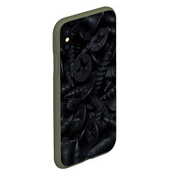 Чехол iPhone XS Max матовый Саморезы, цвет: 3D-темно-зеленый — фото 2