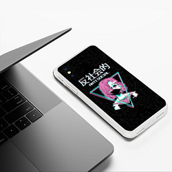 Чехол iPhone XS Max матовый Antisocial, japanese anime, цвет: 3D-белый — фото 2