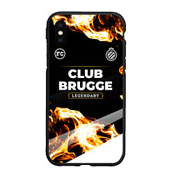 Чехол iPhone XS Max матовый Club Brugge legendary sport fire, цвет: 3D-черный