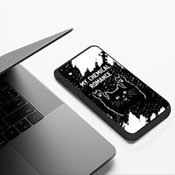 Чехол iPhone XS Max матовый Группа My Chemical Romance и рок кот, цвет: 3D-черный — фото 2