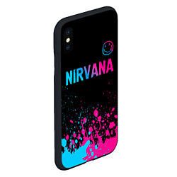 Чехол iPhone XS Max матовый Nirvana - neon gradient: символ сверху, цвет: 3D-черный — фото 2