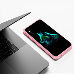 Чехол iPhone XS Max матовый Неоновая лиса, цвет: 3D-баблгам — фото 2