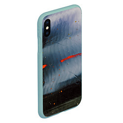 Чехол iPhone XS Max матовый Абстрактный синий туман и мазки красок, цвет: 3D-мятный — фото 2