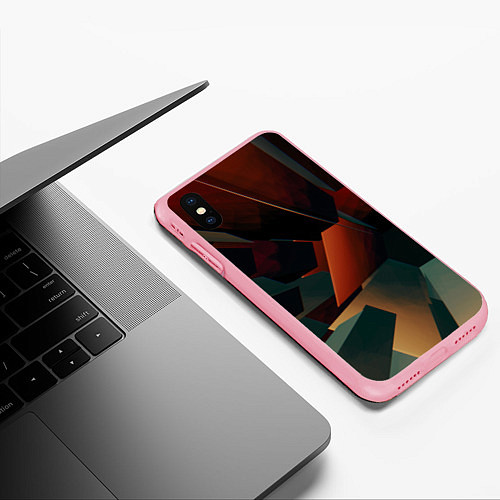 Чехол iPhone XS Max матовый Геометрические абстрактные линии и столбы / 3D-Баблгам – фото 3